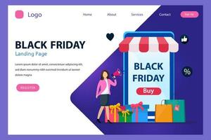 Black friday sale. Conceptual Design illustration, Flat vector template style Suitable for Web Landing Pages.