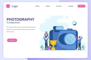 Photo competition illustration vector landing page. Photography Competition