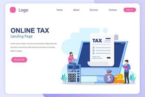 Online Tax Payment, pay season, tax time Concept. Flat vector template