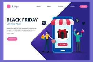 Black friday sale. Conceptual Design illustration, Flat vector template style Suitable for Web Landing Pages.