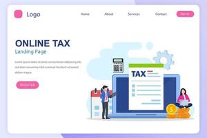 Online Tax Payment, pay season, tax time Concept. Flat vector template