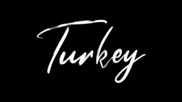 Turkey text sketch writing video animation 4K