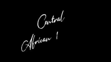 Central African Republic text sketch writing video animation 4K