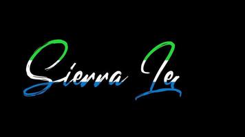 Sierra Leone colorful text sketch writing video animation 4K