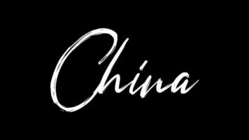 China texto boceto escritura video animación 4k