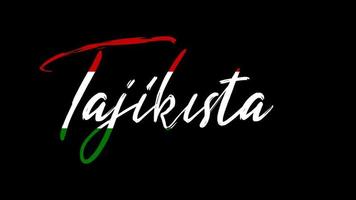 Tajikistan colorful text sketch writing video animation 4K