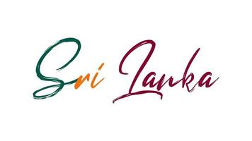 Sri Lanka colorful text sketch writing video animation 4K