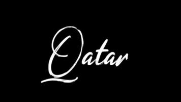 Qatar text sketch writing video animation 4K