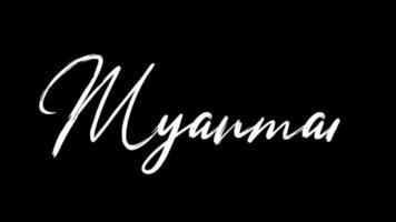Myanmar text sketch writing video animation 4K