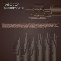 Abstract technological brown background with elements of the microchip. Circuit board background texture. Vector illustration.