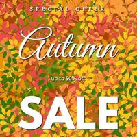 Background with autumn leaves and an inscription Autumn sale. Vector illustration
