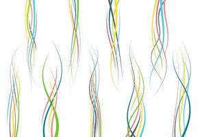 Set of abstract color curved lines. Wave design element. Vector illustration.