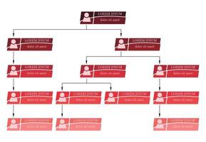 colorido concepto de estructura empresarial, esquema de organigrama corporativo con iconos de personas. ilustración vectorial vector