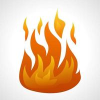 Fire Flame isolated on white background. Vector illustration