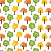 Seamless pattern from autumn trees. Autumn forest background. Vector illustration