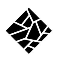 Dryness icon. Crack in the ground. Broken round surface. The shattered fragments. Abstract symbol. vector