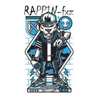 rappin fxz t-shirt design.puede usarse para impresión de camisetas, impresión de tazas, almohadas, diseño de impresión de moda, ropa para niños, baby shower, saludo y postal. diseño de camiseta vector