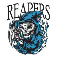 Reapers T-shirt Design.can Be Used For T-shirt Print, Mug Print, Pillows, Fashion Print Design, Kids Wear, Baby Shower, Greeting And Postcard. T-shirt Design vector