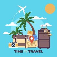 Flat travel background vector