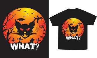 qué, diseño de vector de camiseta de halloween