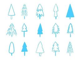 iconos de línea de árbol de Navidad. trazo editable. contiene íconos como árbol de navidad, naturaleza, vacaciones, navidad, pino, invierno. vector