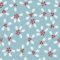 Winter seamless vector pattern with holly berries. Christmas backgrounds. Can be used for wallpaper, pattern fills, surface textures, fabric prints.