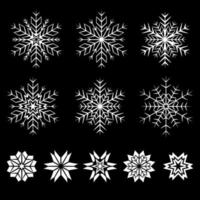 colección de copos de nieve. ilustración vectorial en estilo plano vector
