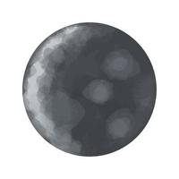 Vector Moon painted in watercolor. Space illustration.