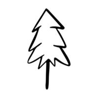 Vector Christmas tree outline icon.