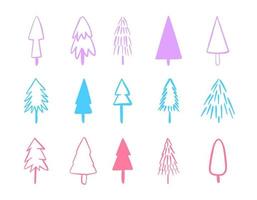 iconos de línea de árbol de Navidad. trazo editable. contiene íconos como árbol de navidad, naturaleza, vacaciones, navidad, pino, invierno. vector