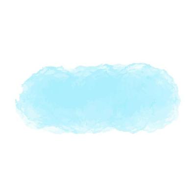 Blue color vector hand drawn watercolor liquid stain. Abstract aqua smudges scribble drop element for design