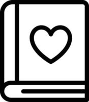 ilustración de vector de libro de amor en un fondo. símbolos de calidad premium. iconos vectoriales para concepto y diseño gráfico.