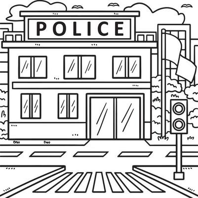 pictures of police station coloring pages