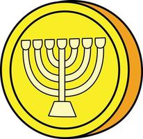 hanukkah menorah monedas clipart de dibujos animados vector