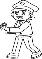 Police Officer Isolated Coloring Page for Kids vector