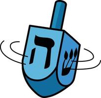 hanukkah spinning dreidel dibujos animados color clipart vector