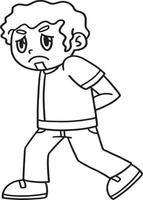 Sad Man Walking Isolated Coloring Page for Kids vector