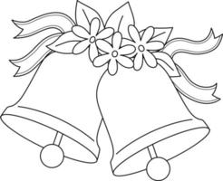 Wedding Bell Isolated Coloring Page for Kids vector