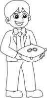 Wedding Ring Bearer Isolated Coloring Page vector