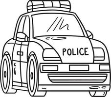 coche de policía aislado página para colorear para niños vector