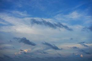 The emptiness and freedom of the blue sky and clouds with copy space for banner or wallpaper background photo
