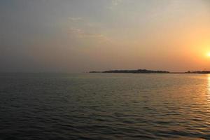 A beautiful and colorful sunset on the Jeddah Corniche. photo