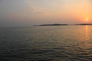 A beautiful and colorful sunset on the Jeddah Corniche. photo