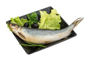 Salted Herring on white photo