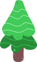 divertido árbol de pino de navidad dibujado a mano ilustración plana png