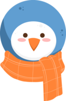 divertido pingüino de navidad dibujado a mano ilustración plana png