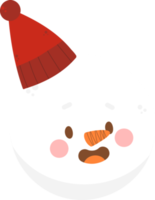 divertente Natale pupazzo di neve mano disegnato piatto illustrazione png