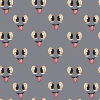 cute animal face seamless pattern design vector