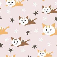 cute cats animal seamless pattern design vector
