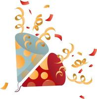 Firecrackers with confetti. Celebration, party, event. vector